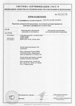 2019.11.16 Сальск - Приложение к сертификату Изделия крепежные из металла, торговая марка Tech-KREP. Серийный выпуск